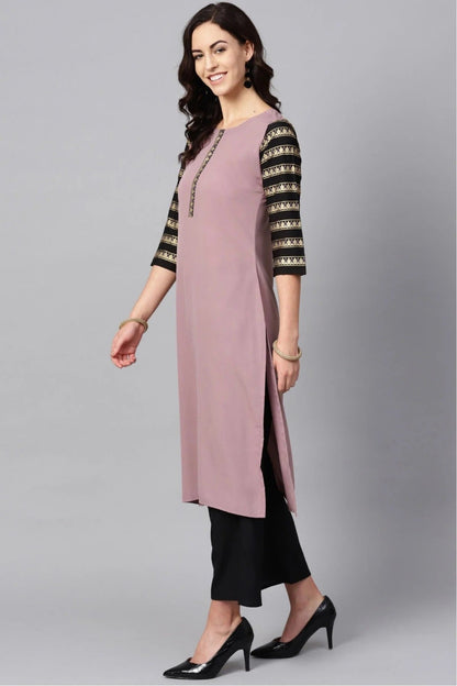 Light Purple Colour Plus Size Crepe Kurta Set KR1060005 B