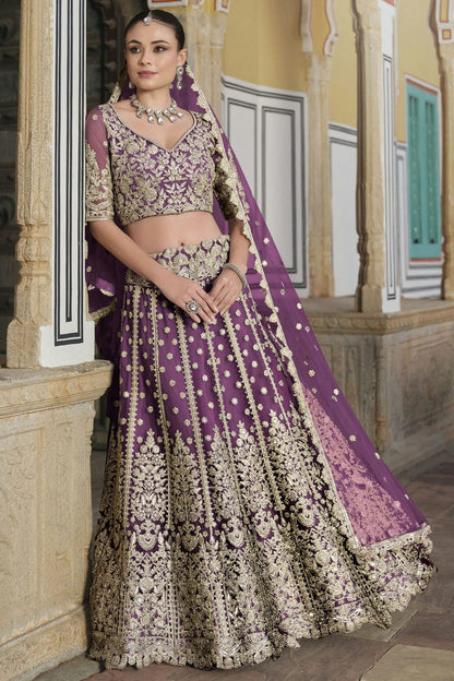 Light Purple Colour Semi Stitched Butterfly Net Lehenga Choli LC1112513