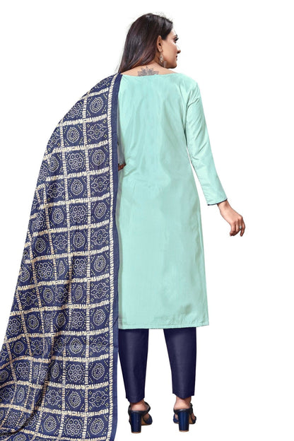 Light Sea Green Colour Unstitched Silk Straight Suit US1160632 A