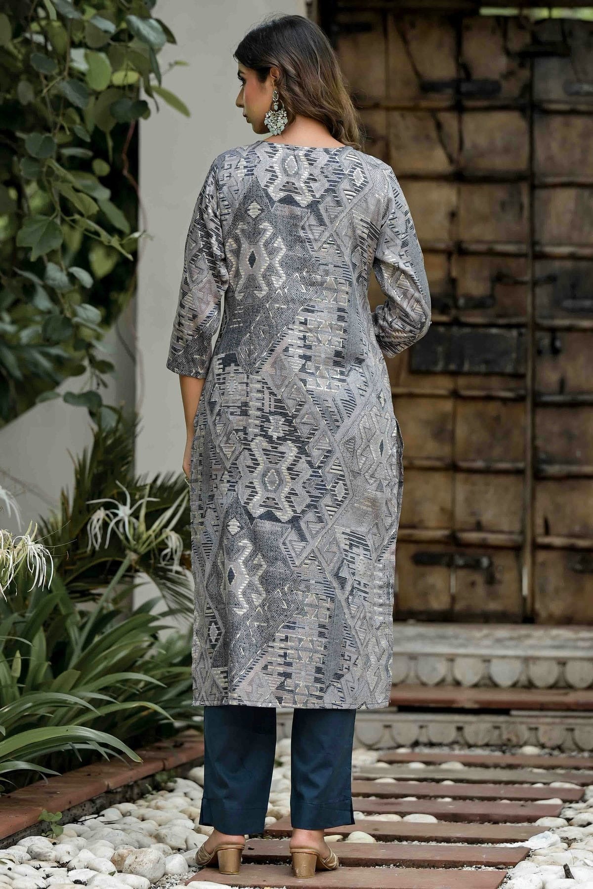Light Teal Colour Jam Cotton Stitched Pant Style Suit SS1140733 A