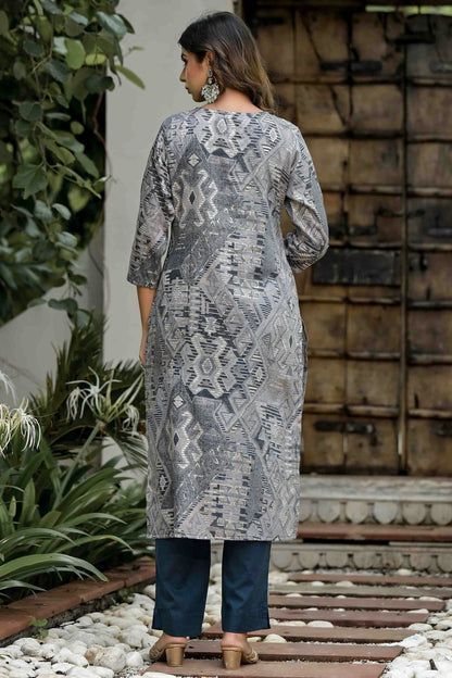 Light Teal Colour Jam Cotton Stitched Pant Style Suit SS1140733 A