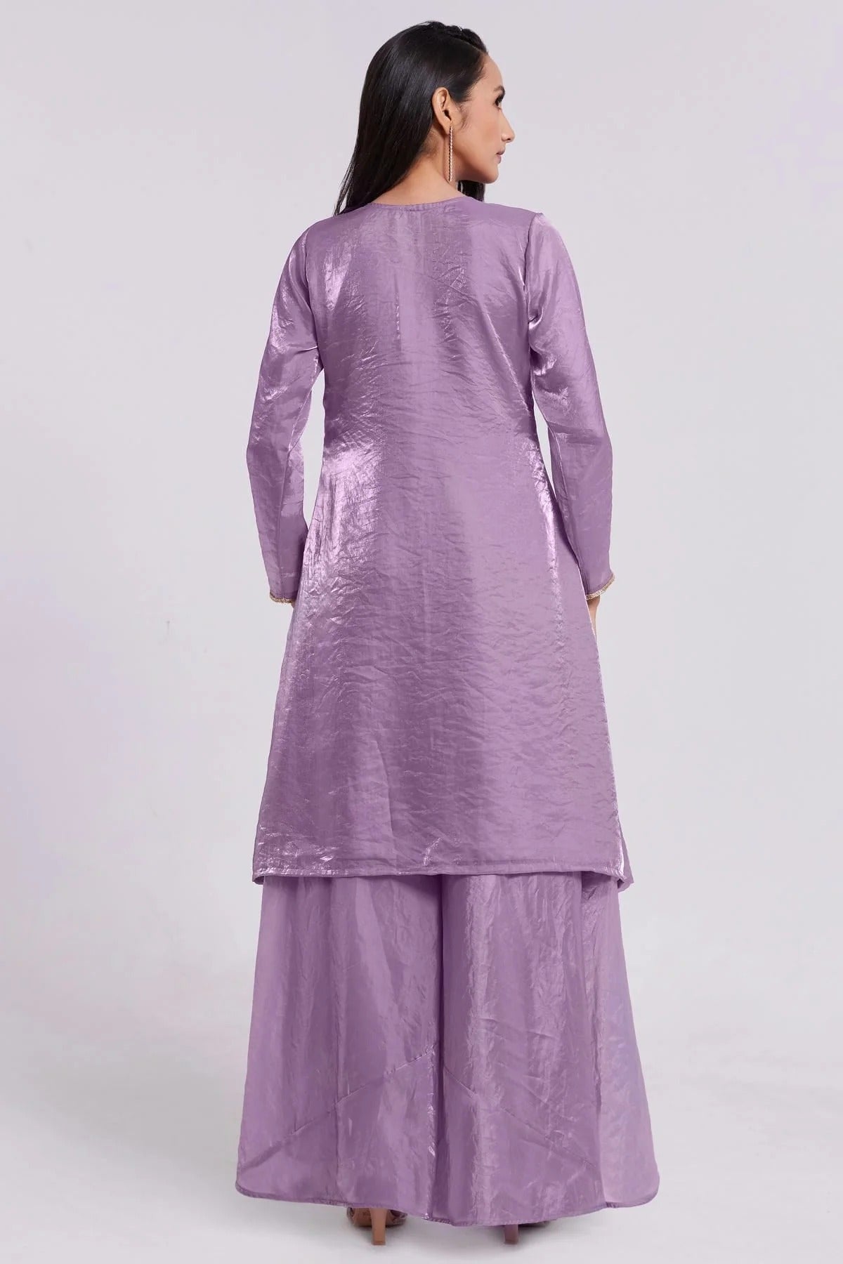 Lilac Colour Pure Organza Indo Western Dress TP1080913 A