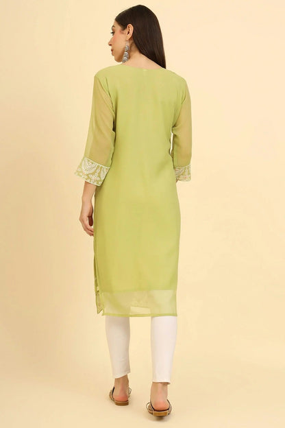 Lime Green Colour Georgette Kurti KR1111230 A
