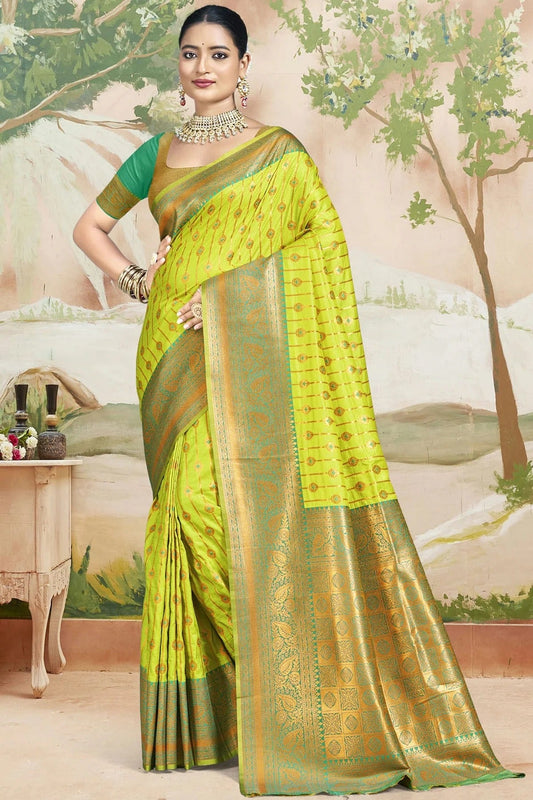 Lime Green Colour Silk Traditional Saree SD1102569