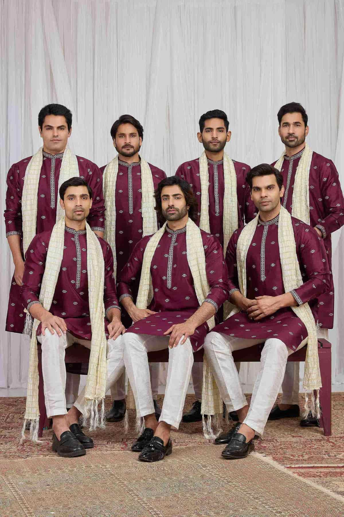 Magenta Colour Art Silk Embroidery Work Kurta Pajama With Dupatta
