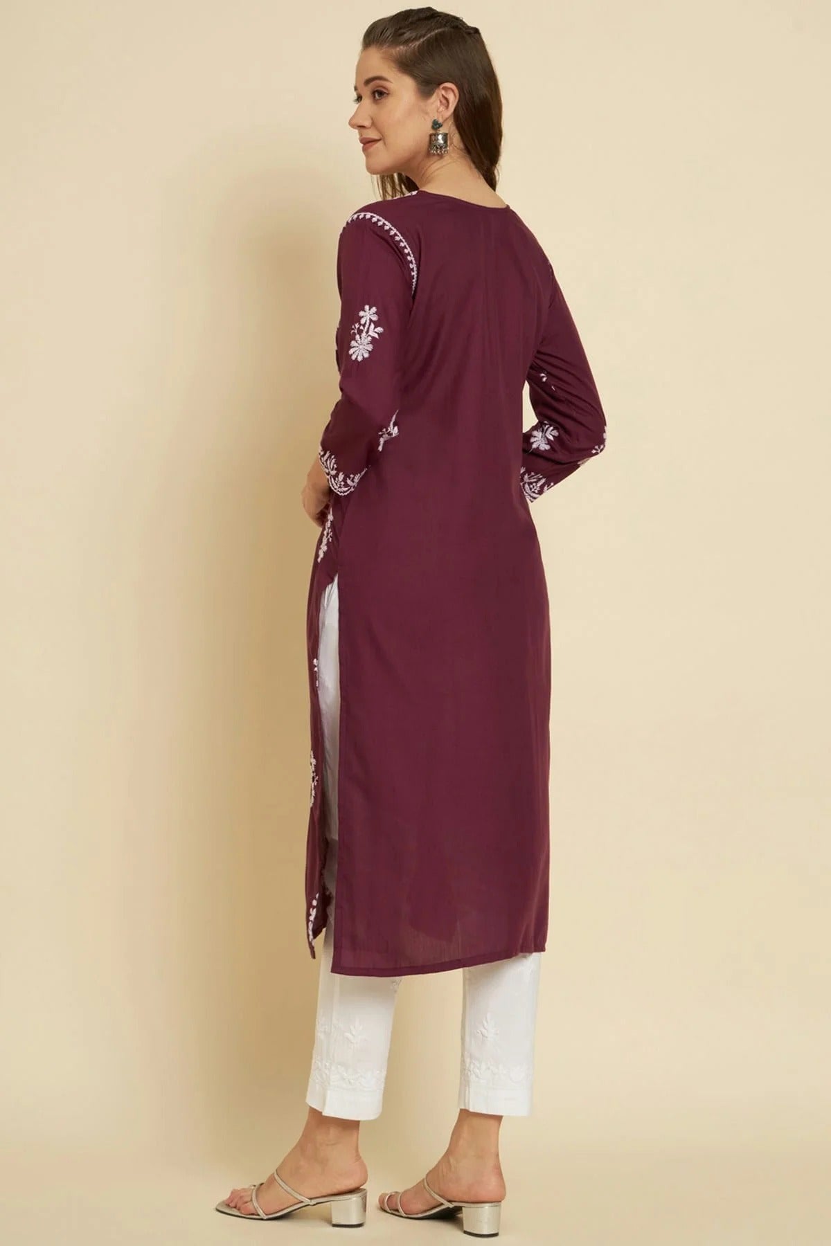 Magenta Colour Cotton Slub Kurti KR1111031 A