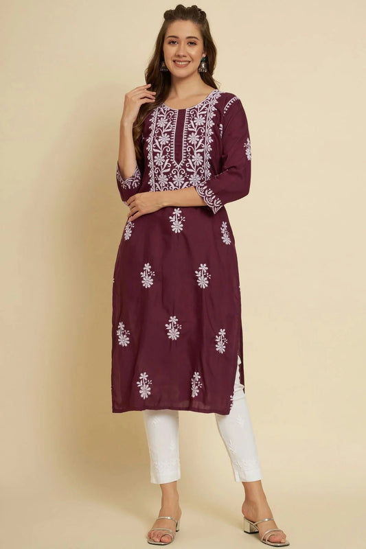 Magenta Colour Cotton Slub Kurti KR1111031