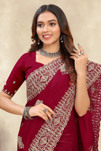 Magenta Colour Crepe Silk Saree SD1091002 A_7ad9f876 163f 4c65 a80f 6924b961a49e