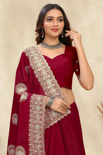 Magenta Colour Crepe Silk Saree SD1091006 A_4173523b 7b0b 497f 9a81 3d1ad76e8e5a