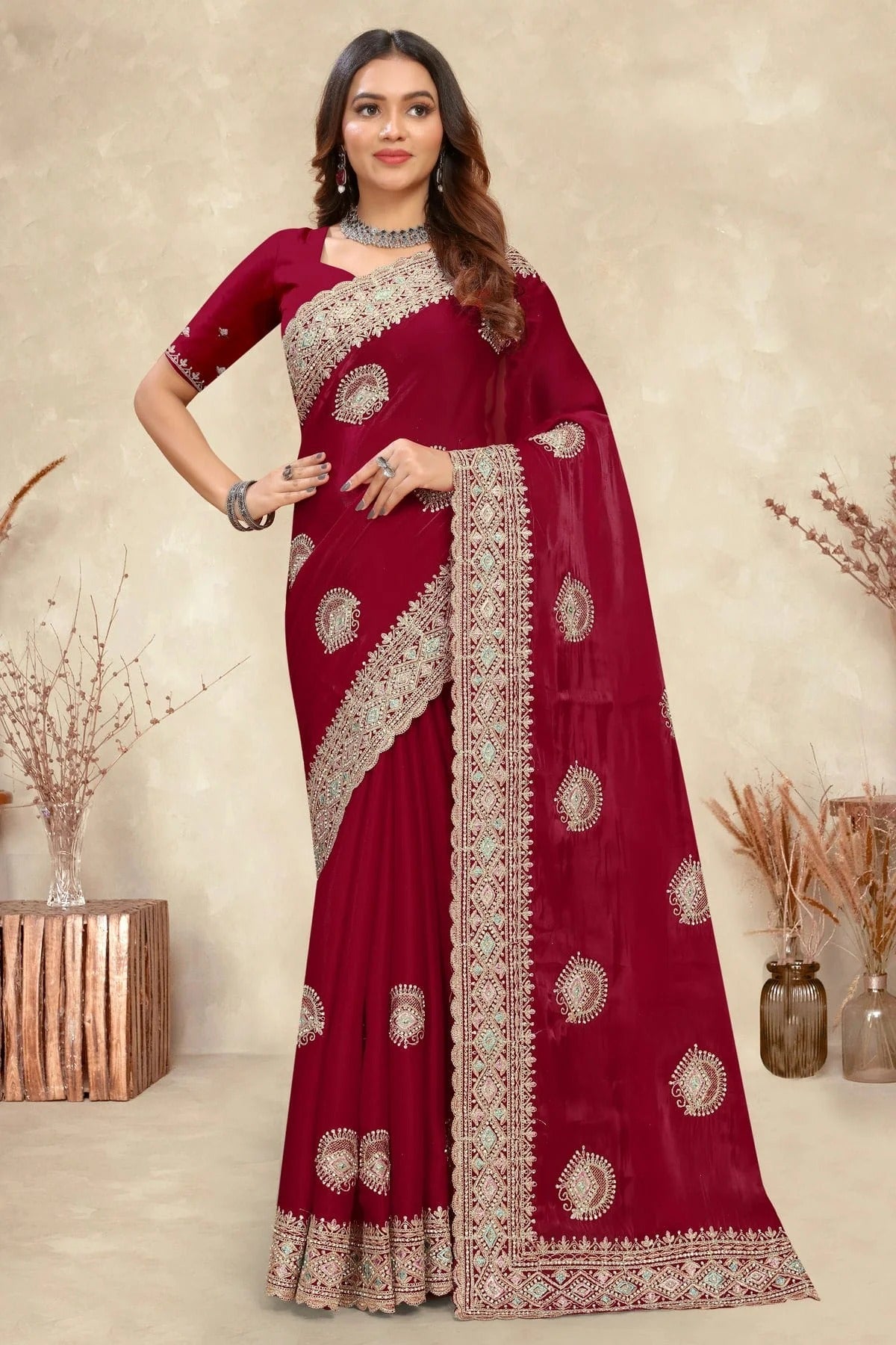 Magenta Colour Crepe Silk Saree SD1091006_30634ac0 6b7f 413d 82ff 9e693df1418e