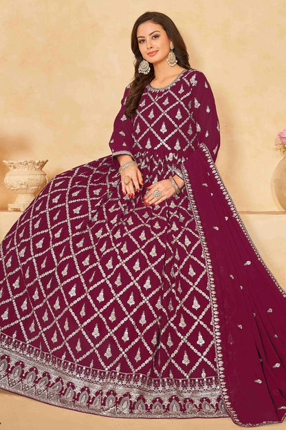 Magenta Colour Faux Georgette Anarkali Suit SM1050728 A