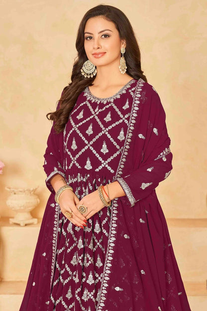 Magenta Colour Faux Georgette Anarkali Suit SM1050728 B