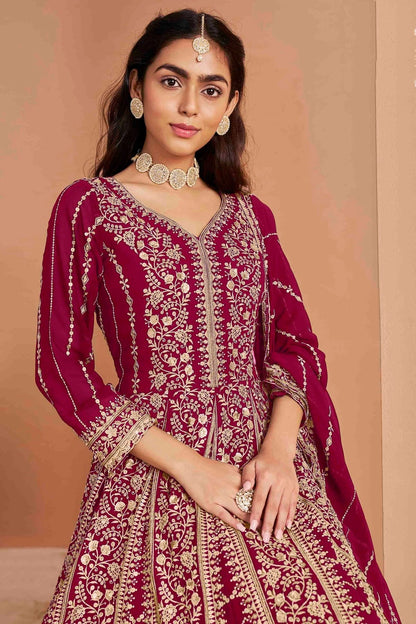 Magenta Colour Faux Georgette Anarkali Suit SM1050738 B