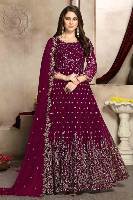 Magenta Colour Georgette Anarkali Suit SM1050020