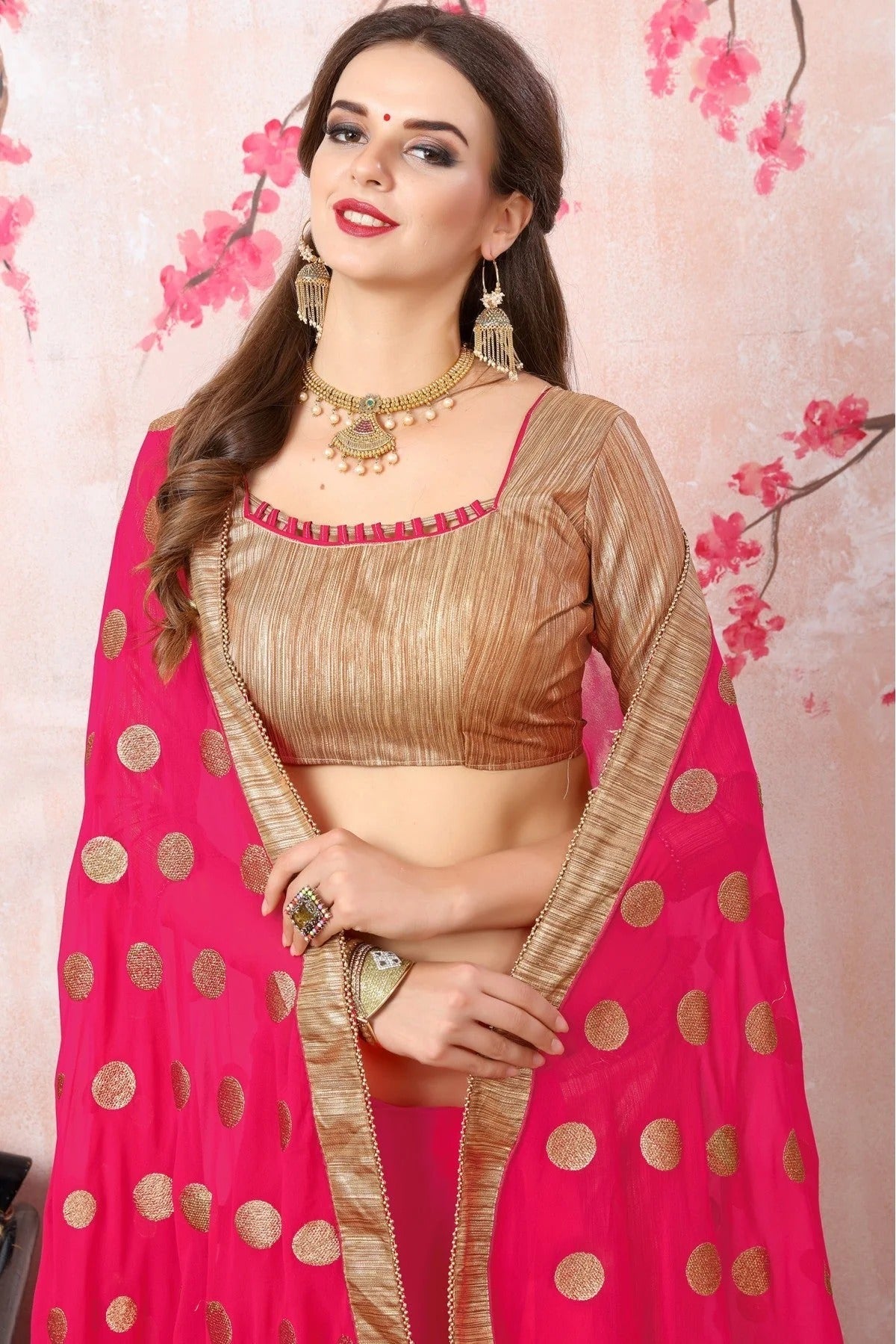 Magenta Colour Georgette Saree SD1120409 A