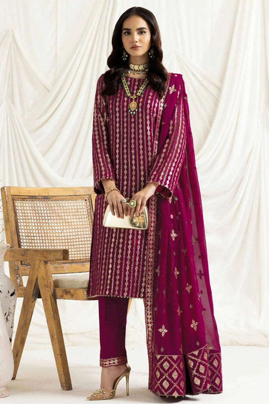 Magenta Colour Georgette Semi Stitched Pakistani Suit SM1250197