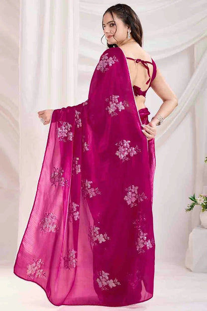 Magenta Colour Jimmi Choo Designer Saree SD1112841 A