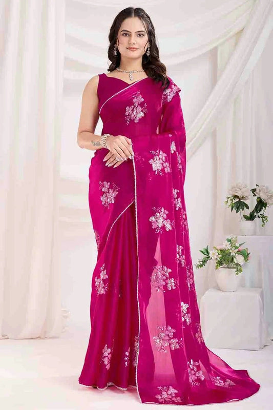 Magenta Colour Jimmi Choo Designer Saree SD1112841