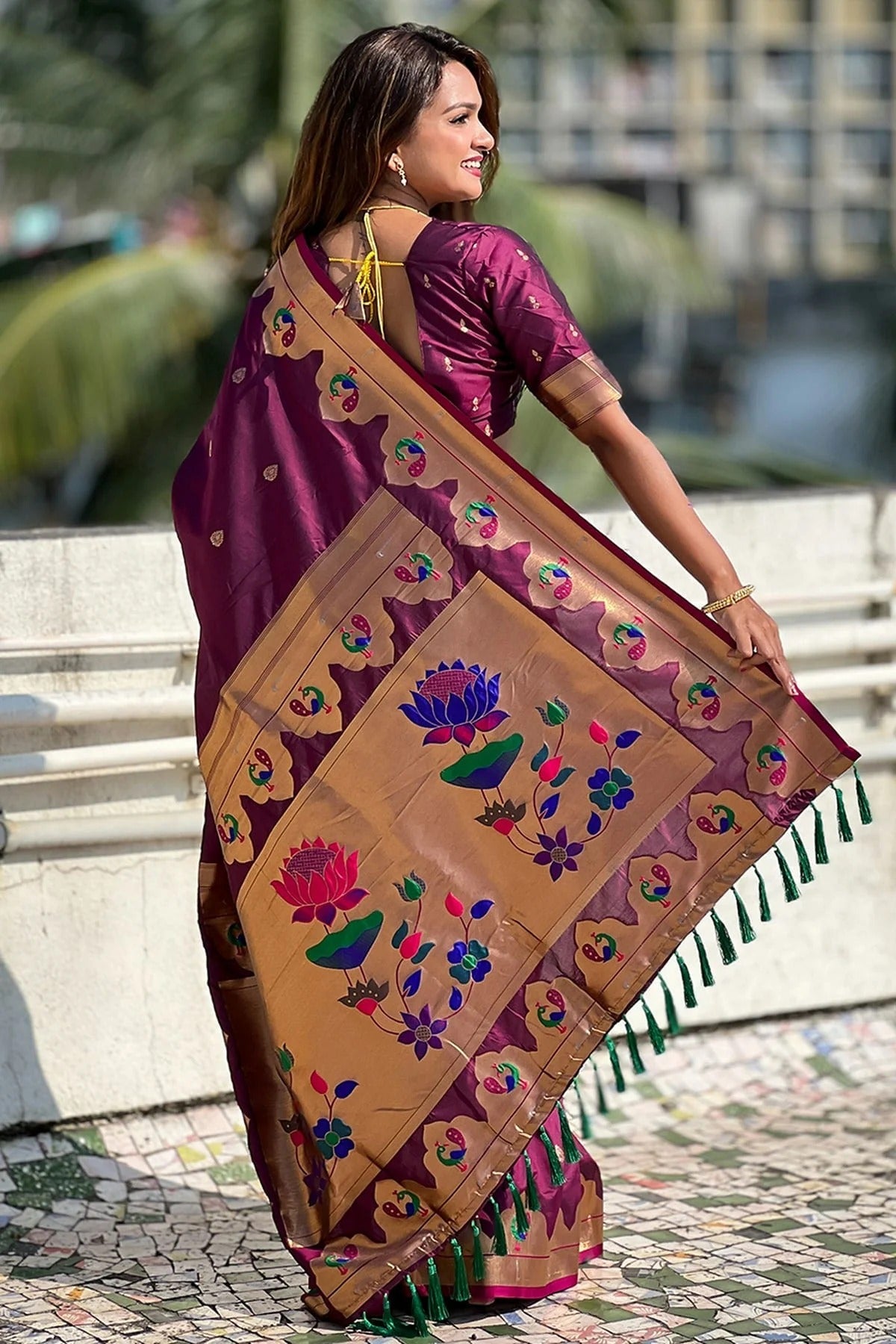 Magenta Colour Paithani Silk Paithani Saree SD1110955 A