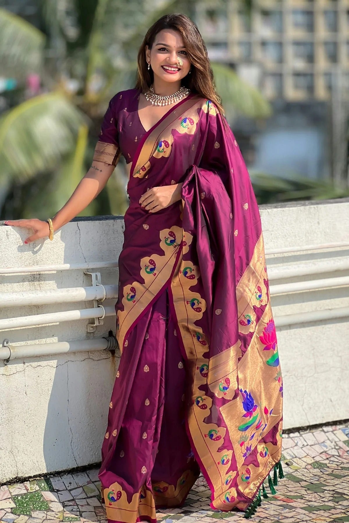 Magenta Colour Paithani Silk Paithani Saree SD1110955