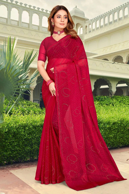 Magenta Colour Silk Designer Saree LC1121474