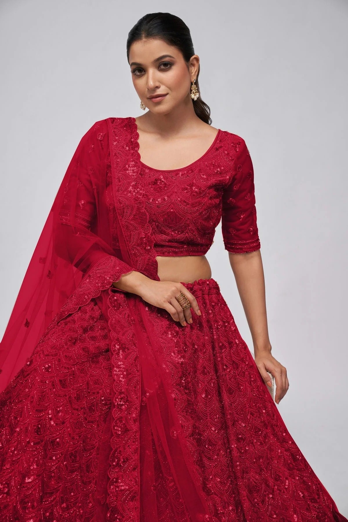 Magenta Colour Soft Net Lehenga Choli LC1030016 A