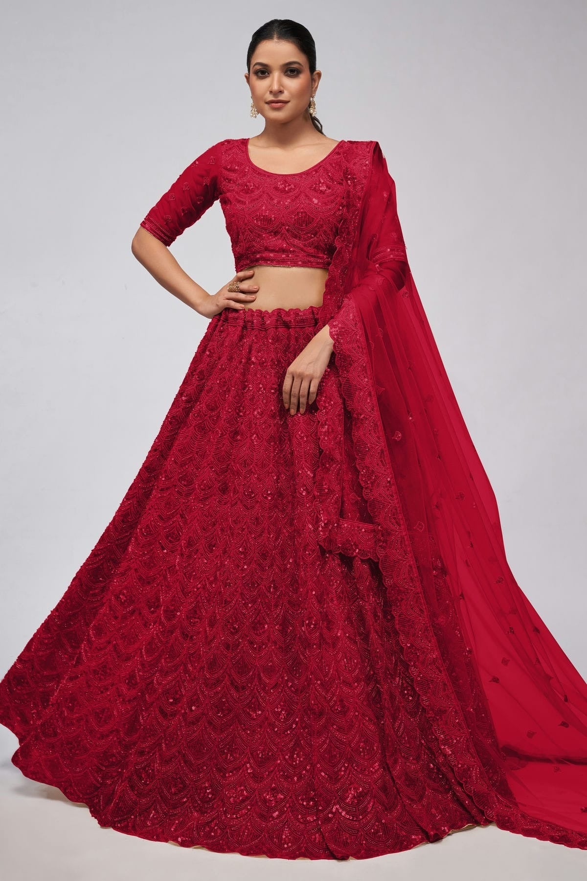 Magenta Colour Soft Net Lehenga Choli LC1030016