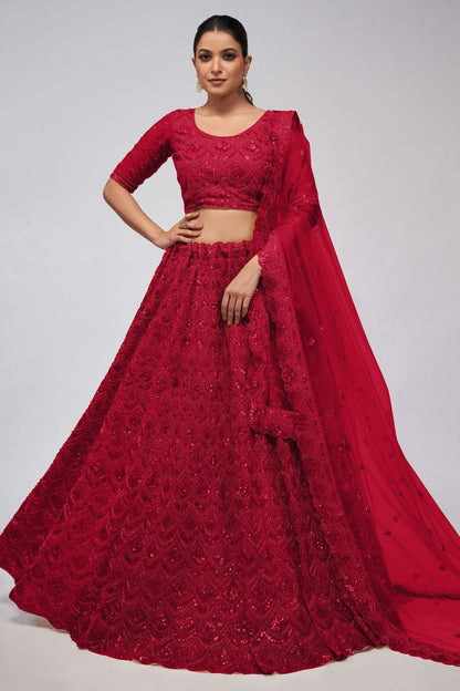 Magenta Colour Soft Net Lehenga Choli LC1030016