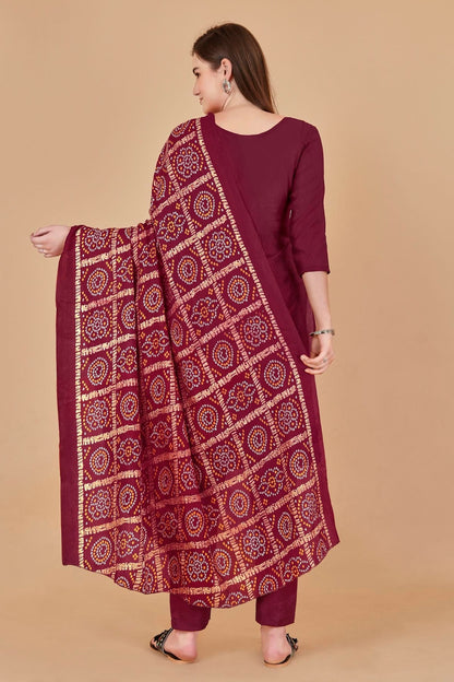 Magenta Colour Unstitched Banarasi Jacquard Fabric Straight Suit US1160987 A