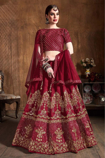 Maroon Colour Art Silk Lehenga Choli LC1010075