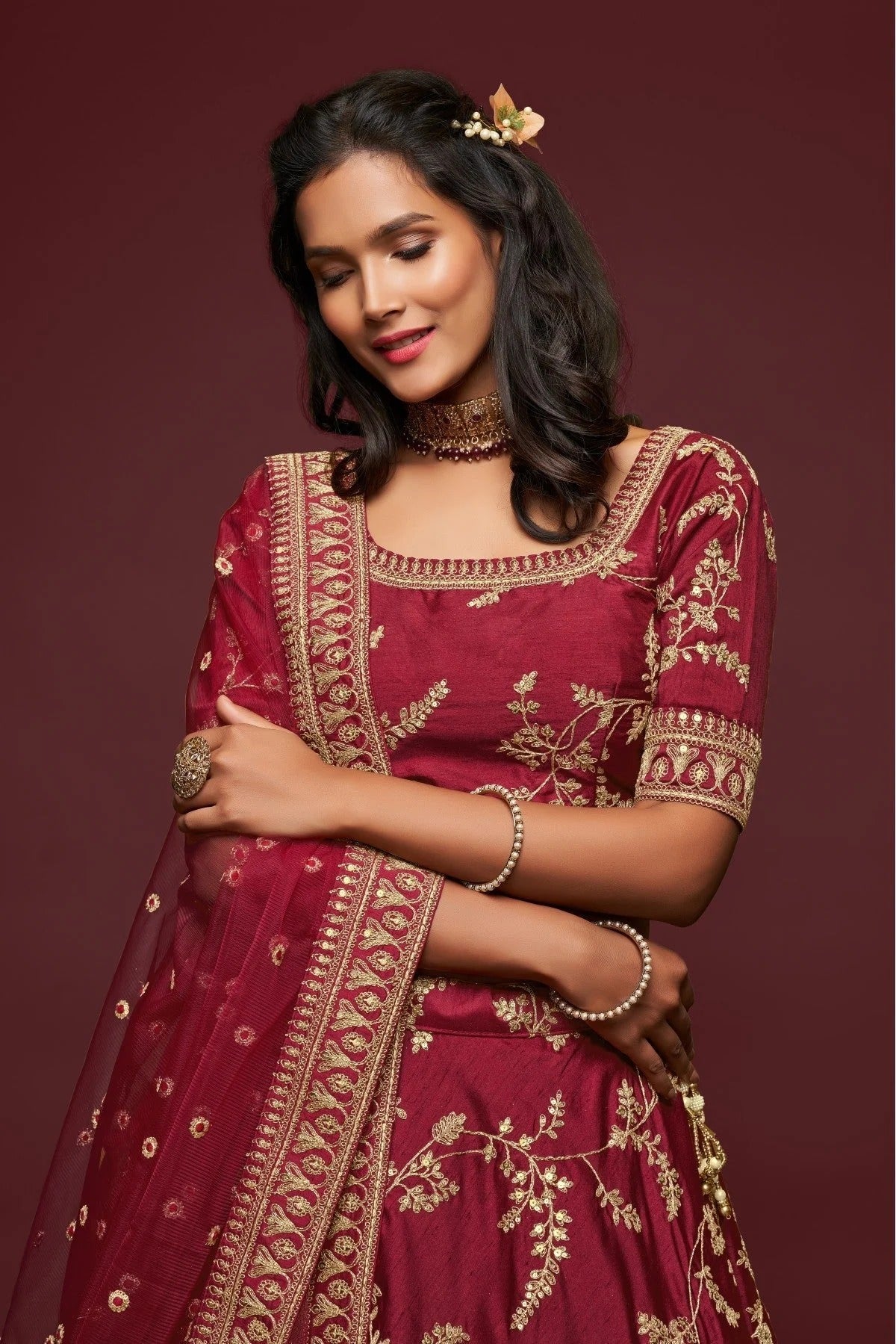 Maroon Colour Art Silk Lehenga Choli LC1010104 B