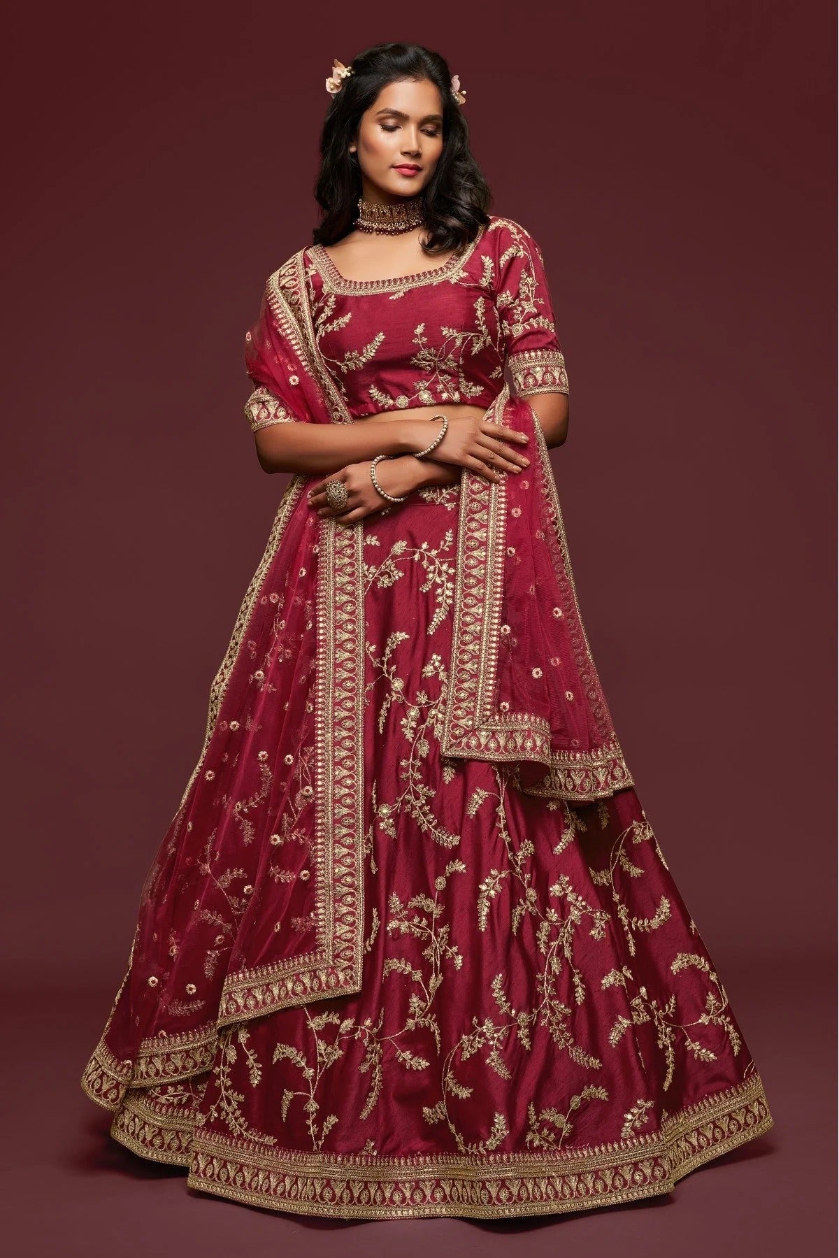 Maroon Colour Art Silk Lehenga Choli LC1010104