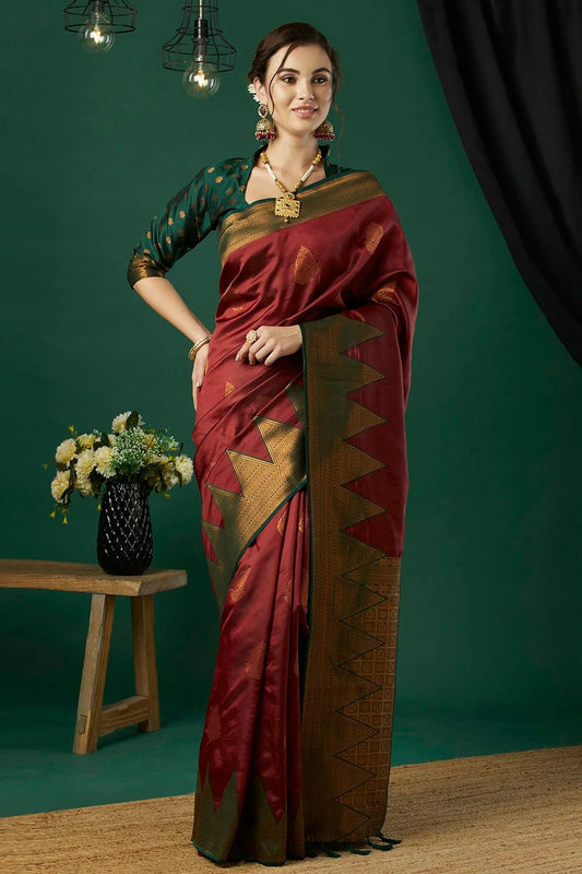 Maroon Colour Banarasi Silk Traditional Saree SD1111877