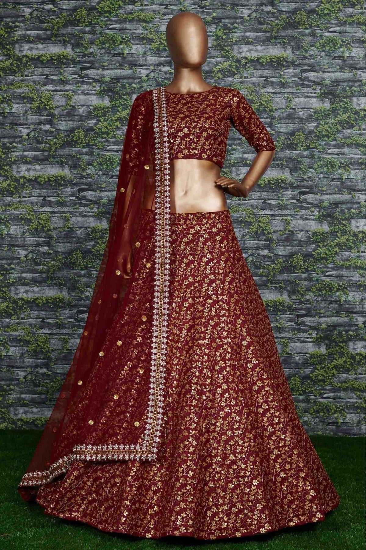 Maroon Colour Banglori Silk Lehenga Choli LC1010013 A