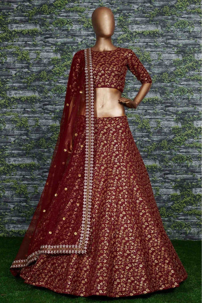 Maroon Colour Banglori Silk Lehenga Choli LC1010013 A