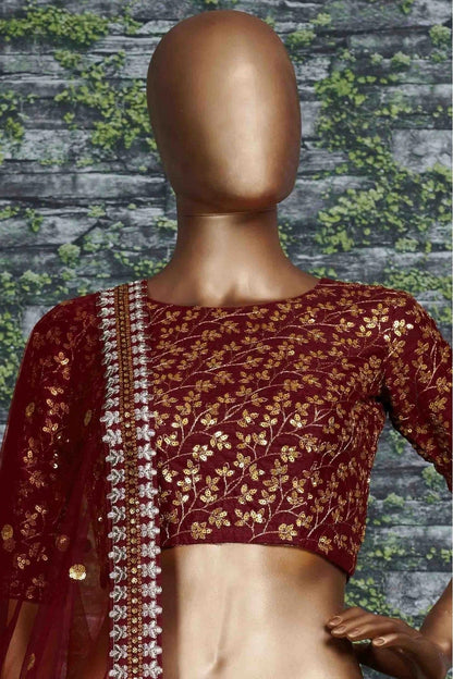 Maroon Colour Banglori Silk Lehenga Choli LC1010013 B