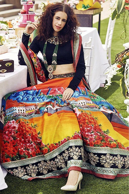 Multicolour Art Silk Lehenga Choli LC1010014