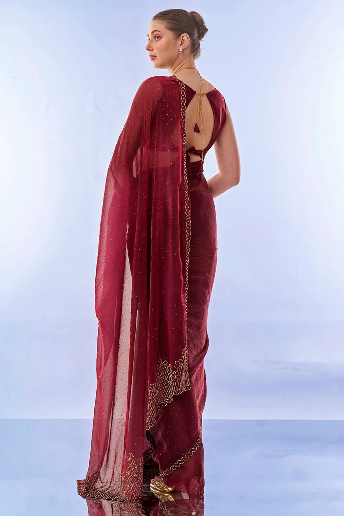 Maroon Colour Burburry Saree SD1110440 A