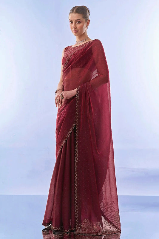 Maroon Colour Burburry Saree SD1110440