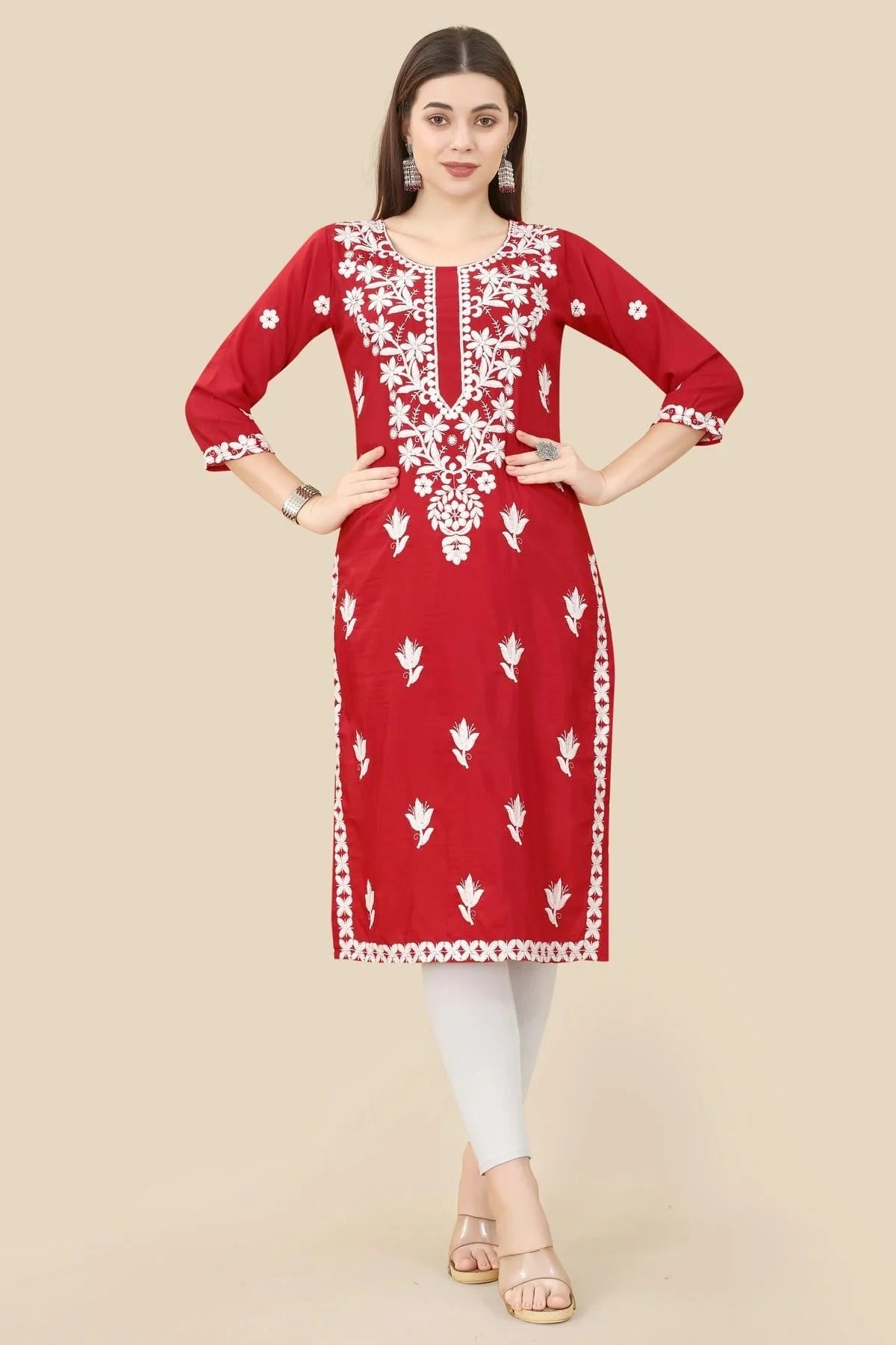 Maroon Colour Chinon Silk Kurti KR1111010