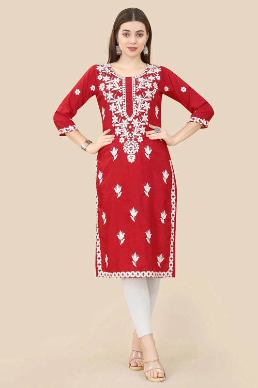 Maroon Colour Chinon Silk Kurti KR1111010