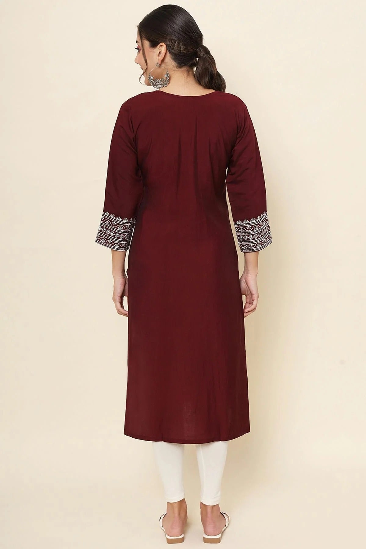 Maroon Colour Cotton Kurti KR1111175 A