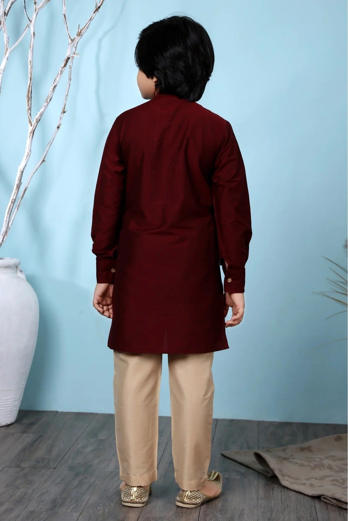 Maroon Colour Cotton Silk Kurta Pajama BW1070062 C