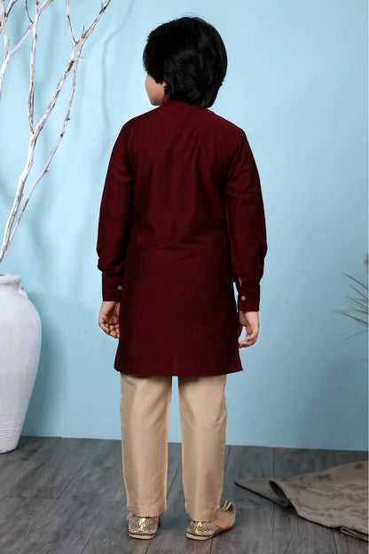 Maroon Colour Cotton Silk Kurta Pajama BW1070062 C