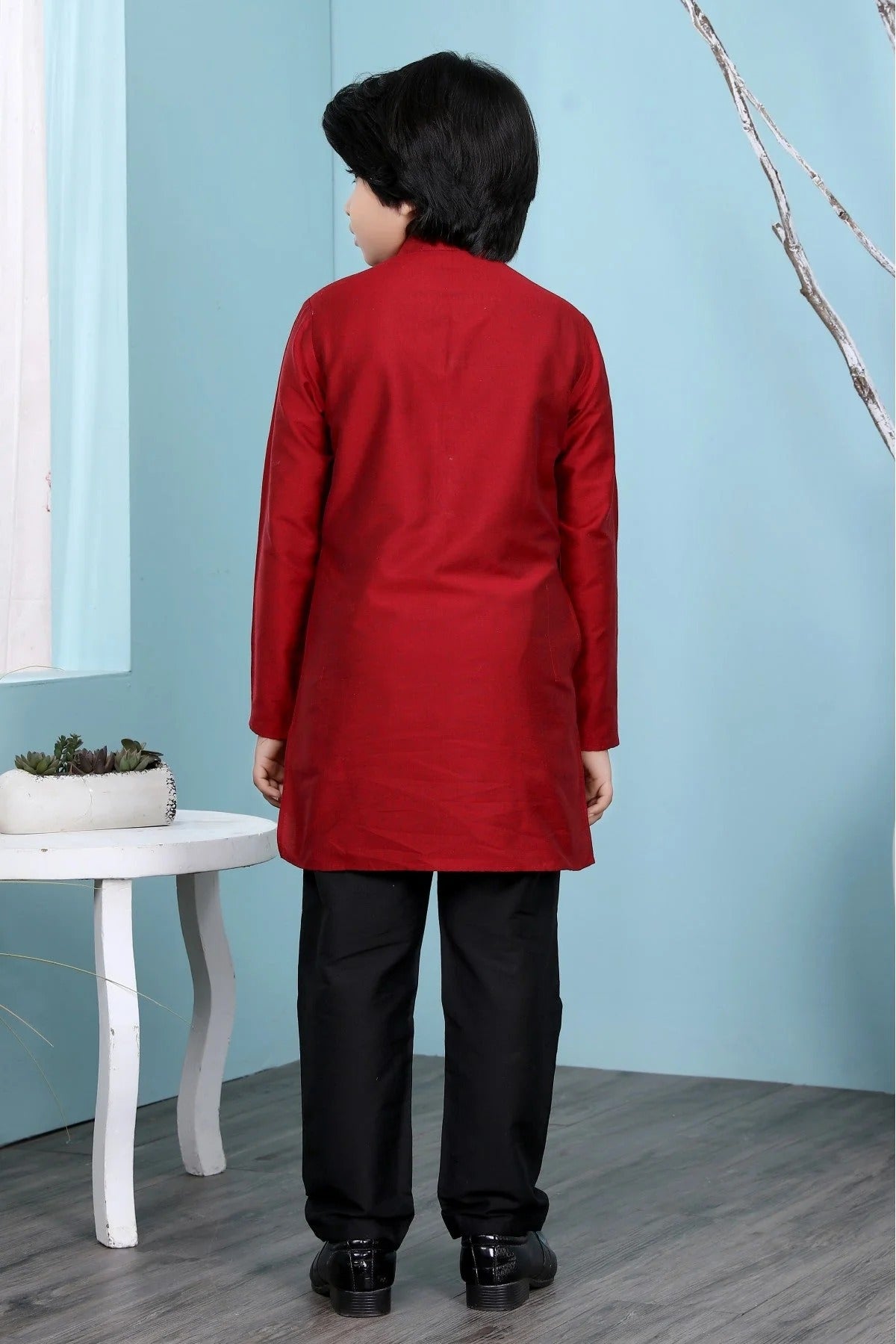 Maroon Colour Cotton Silk Kurta Pajama BW1070081 C