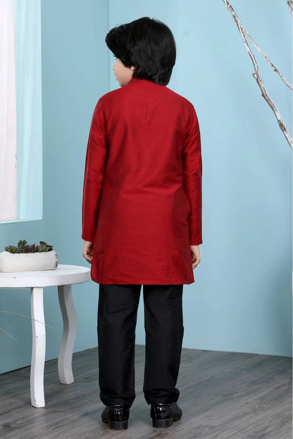 Maroon Colour Cotton Silk Kurta Pajama BW1070081 C
