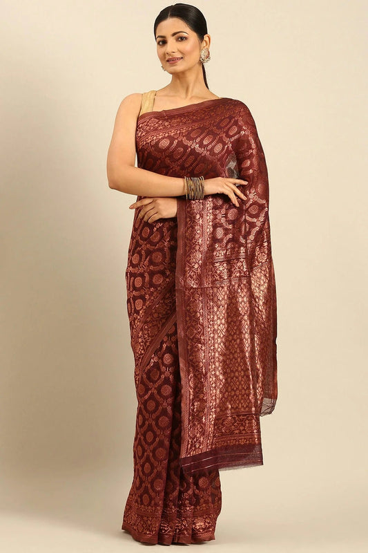 Maroon Colour Cotton Traditional Saree SD1102521