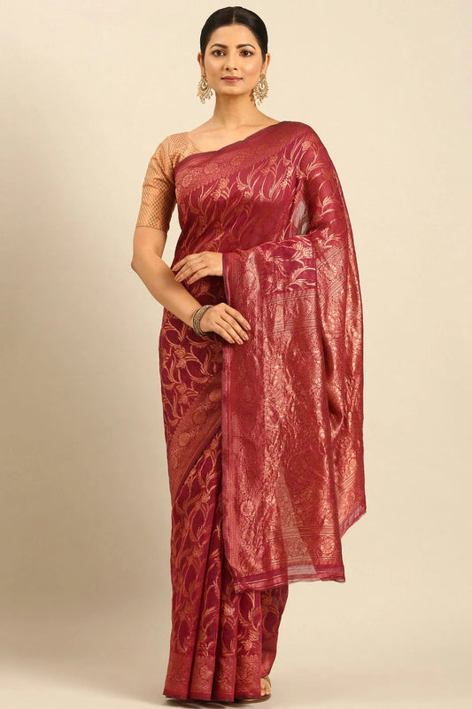 Maroon Colour Cotton Traditional Saree SD1102527