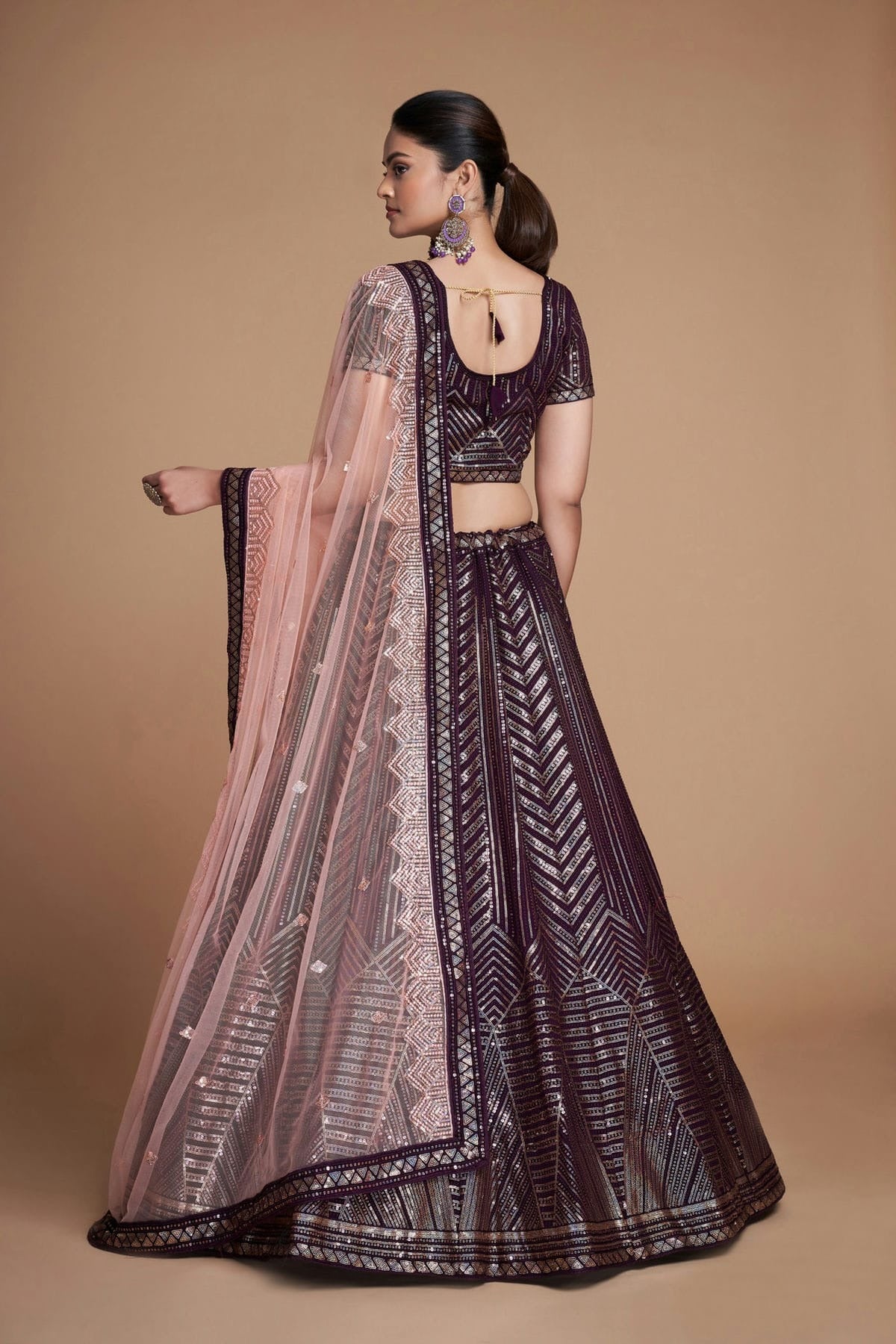 Maroon Colour Embroidery Georgette Lehenga Choli LD1080847 A