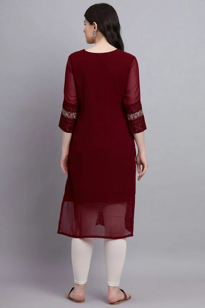 Maroon Colour Georgette Kurti KR1111165 A